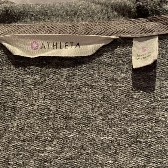 Athleta Bliss Hoodie Dress Women's Sze S Charcoal Gray Thumbhole + Ribbed Sleeve - Picture 3 of 8